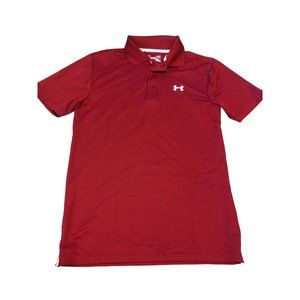 Under Armour Heat Gear Performance Loose Fit Golf Polo Small Red/White